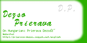 dezso prierava business card